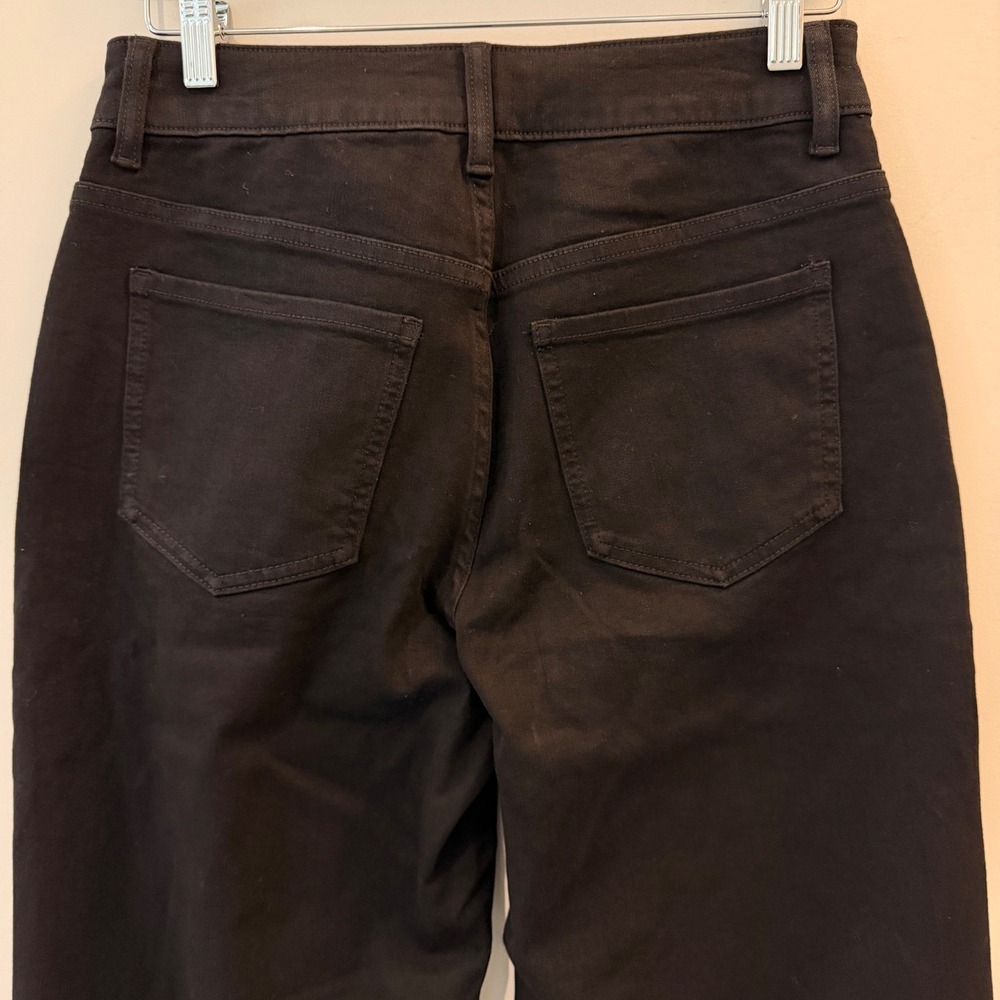 Quince Bella Stretch Patch Pocket Wide Leg Jeans Denim Cropped Black 28 Long NWT - Picture 8 of 13